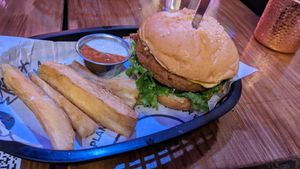 Chicken Burger at Huacamole Vegan Food in San Pedro