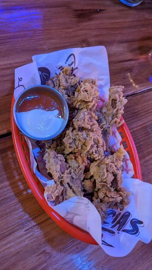 Crispy Oyster Pops at Huacamole Vegan Food in San Pedro