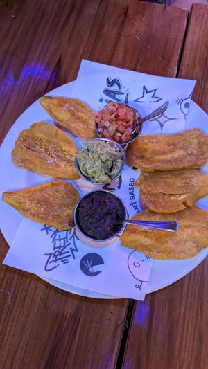 Patacones at Huacamole Vegan Food in San Pedro