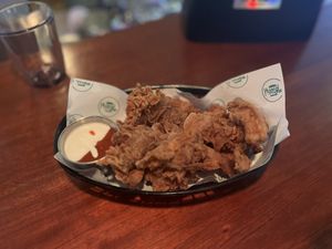 Oyster Mushrooms - best thing on the menu  at Huacamole Vegan Food in San Pedro