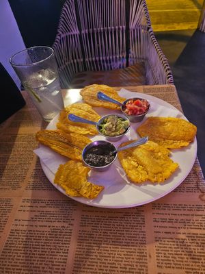 Patacones at Huacamole Vegan Food in San Pedro