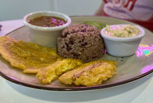 Arroz y frijoles  at Huacamole Vegan Food in San Pedro
