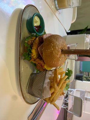 Burger soya   at Huacamole Vegan Food in San Pedro