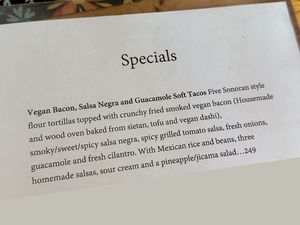 Current vegan special   at Salsa Kitchen - Huay Kaew in Chiang Mai