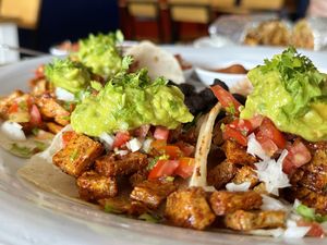 Vegan carnitas & guacamole soft tacos (249 THB)  at Salsa Kitchen - Huay Kaew in Chiang Mai