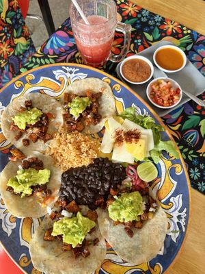Vegan carnitas & guacamole soft tacos (249 THB)  at Salsa Kitchen - Huay Kaew in Chiang Mai