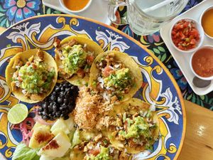 Vegan carne asada & guacamole soft tacos (259 THB)  at Salsa Kitchen - Huay Kaew in Chiang Mai