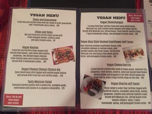 Vegan menu at Salsa Kitchen - Huay Kaew in Chiang Mai