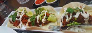 chorizo vegan tacos at Salsa Kitchen - Huay Kaew in Chiang Mai