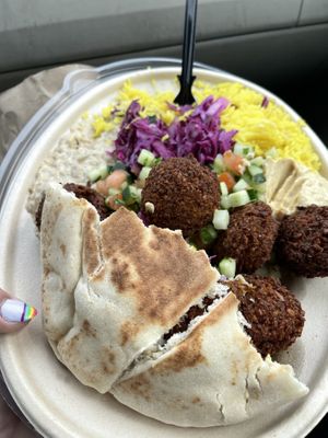 Falafel plate  at Naf Naf Grill in Rosemont