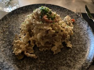 Truffle pasta (too much pasta, too few veggies)  at Mr. & Mrs. Watson in Amsterdam