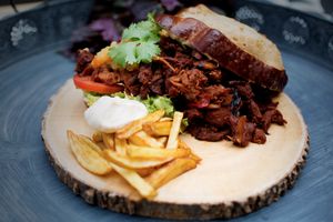 Pulled no pork - pulled jack fruit at Mr. & Mrs. Watson in Amsterdam