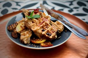 Waffles with grilled apple at Mr. & Mrs. Watson in Amsterdam
