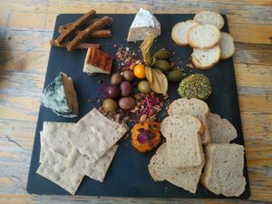 Epic vegan cheese platter at Mr. & Mrs. Watson in Amsterdam