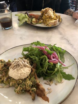 Quiche and egg on toast.  at Mr. & Mrs. Watson in Amsterdam