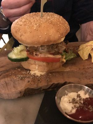 Cheese stake burger  at Mr. & Mrs. Watson in Amsterdam