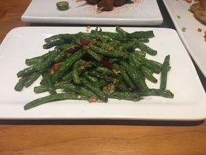 Delicious green beans!  at Zǎozǐ Shù - Vegetarian Life Style - Gubeii in Shanghai