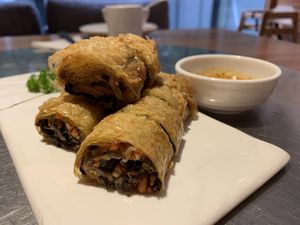 Mushrooms wrapped in tofu  at Zǎozǐ Shù - Vegetarian Life Style - Gubeii in Shanghai