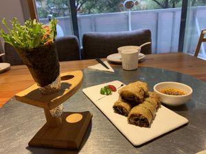 Wrap and tofu rolls  at Zǎozǐ Shù - Vegetarian Life Style - Gubeii in Shanghai