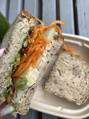 Hummus sandwich - tasty!! at Mama Matcha Green Bar in Provincetown