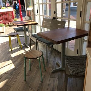 Cafe table  at Mama Matcha Green Bar in Provincetown