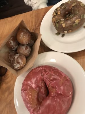 Pumpkin Spice, Cranberry & Vanilla Vegan Options at Knead Doughnuts in Providence