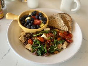 Tofu scramble  at Liz's Cafe Anybody's Bar in Provincetown