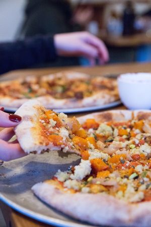 Vegan Pumpkin Pizza  at Small Print Pizza Bar in Windsor