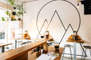 Bar style seating  at Small Print Pizza Bar in Windsor
