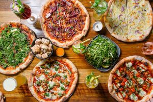 Vegan spread - heaps of vegan cheeses available  at Small Print Pizza Bar in Windsor