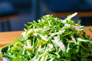 Our salad can be made vegan - rocket, pear & walnut  at Small Print Pizza Bar in Windsor