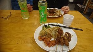 Sunday Lunch for 2 at MingJing Zhai. The green mango sports drink is surprisingly good.  at MíngJìng Zhāi 明净斋 in Shenyang