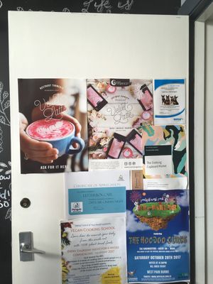 Beet latte at Letterbox Cafe in Penguin