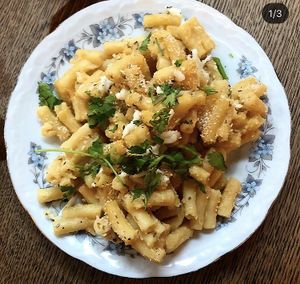 Mac n cheese- vegan junk food night  at Loves Cafe in Weston-super-mare