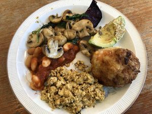 ‘Tree Huggers Breakfast’ (English breakfast available all day) at Loves Cafe in Weston-super-mare