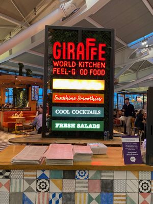 Sign for Giraffe at LHR - Giraffe - T5 in West London