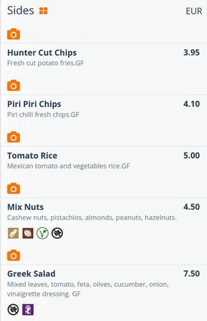 Vegetarian and vegan sides at Tedo Tapas Bar in Cork