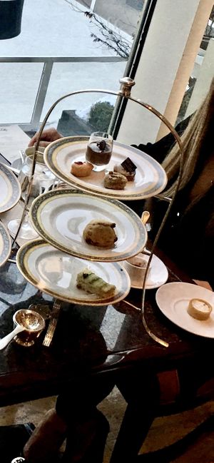 Vegan afternoon tea (partly eaten at this point)   at Pierrot Gourmet at The Peninsula in Chicago