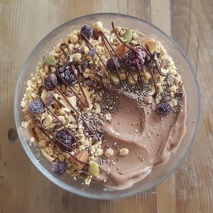 Choco bowl (there’s cookie crumble in the bottom) at plant-HOLIC in Ginowan