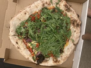 Vegetariana with vegan cheese  at Al Volo Pizzeria in Auckland