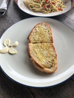 Garlic brussetta  at Blackbeach in Ubud