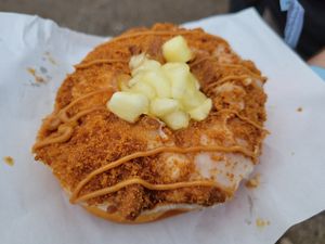 Apple crumble at Doughnotts in Nottingham