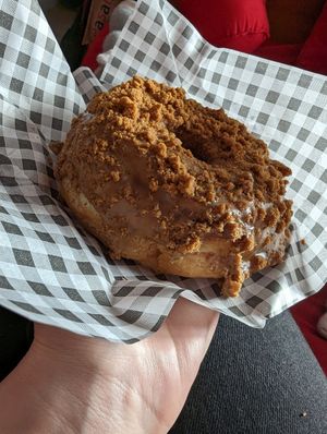 Biscoff crunch vegan doughnut at Doughnotts in Nottingham