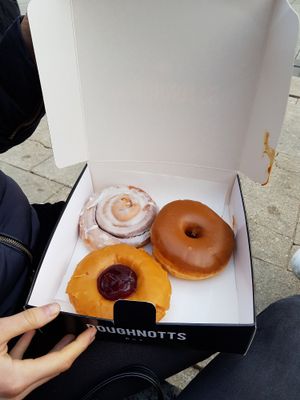 Cinnamon , peanut butter and caramel at Doughnotts in Nottingham