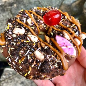  vegan rocky road doughnut! at Doughnotts in Nottingham