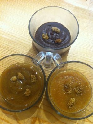 Sugar free desserts , with seasonal fruits . Great to share with organic coffee or herbal tea  at Solar Kitchen Bar in Larnaca