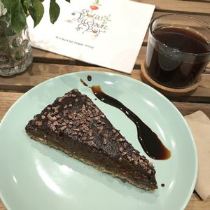 Raw, sugar free vegan cake at Solar Kitchen Bar in Larnaca