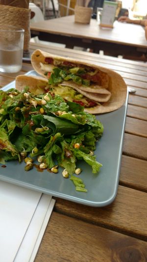 Burger wrap at Solar Kitchen Bar in Larnaca