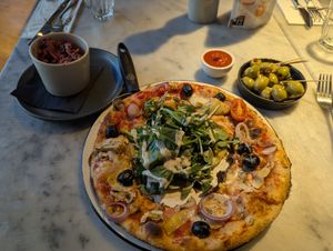 Vegan lunch at Pizza Express at Pizza Express - St Paul's Place in Sheffield