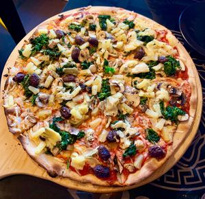 Vegan pizza  at Pizzeria Bella in Nelson